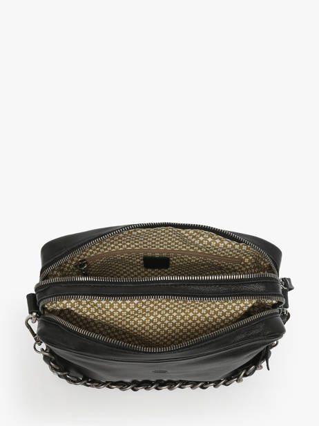 Cross Body Tas Vintage Leder Mila louise Zwart vintage 23673LC ander zicht 3